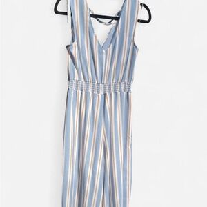 Striped Jumpsuit in Blue & White
